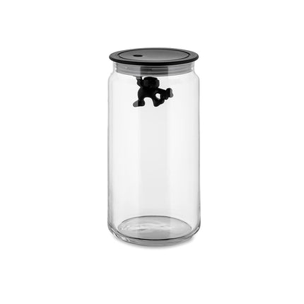Alessi Gianni Glass Kitchen Box with Lid, Black, 2
