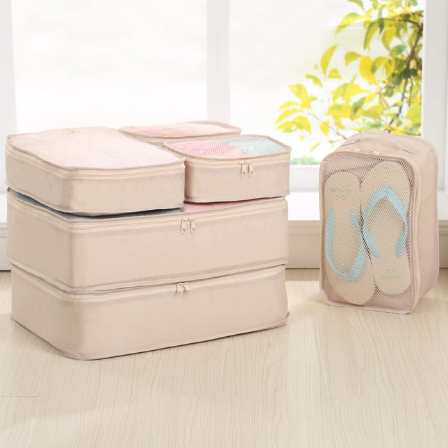 Travel Packing Organizer 6 Set, JJ Power Packing Cubes for Travel, Clothes Bags of 3 Size and Shoe Bag Included