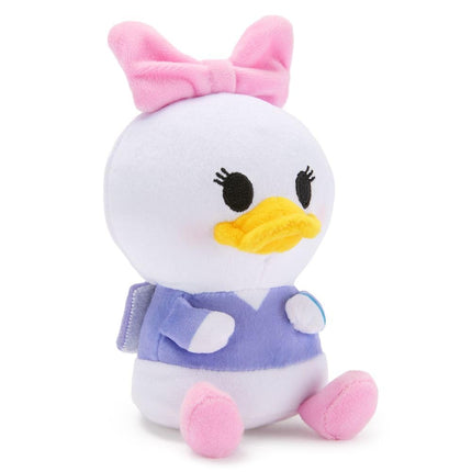 DISNEY STORE Official Mini Mix-Its Plushies – Daisy Duck - Cute Stuffed Animals - Mix & Match Detachable Hats - Hook and Loop Strap - Plush Toys for Kids and Collectors, 7 Inch