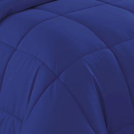 Sweet Home Collection 7 Piece Comforter Set Bag Solid Color All Season Soft Down Alternative Blanket & Luxurious Microfiber Bed Sheets, Royal Blue, Full