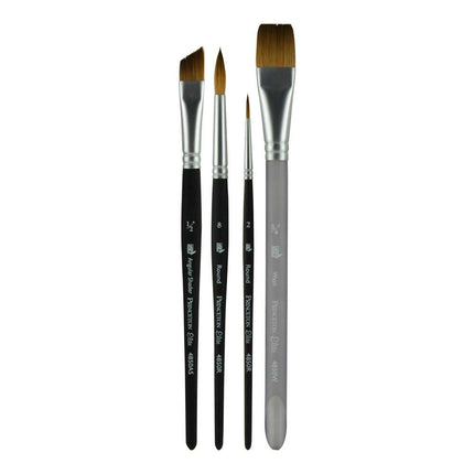 Princeton Aqua Elite Fine Art Watercolours Brushes, Synthetic Kolinsky Sable, 4 Piece Brush Set, Short Handle, For Professionals & Students