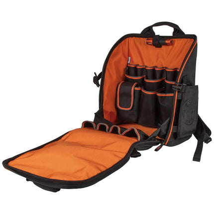 Backpack Tool Bag, Heavy Duty Tool Organizer, 21 Pockets and Large Interior, Includes Flashlight with Work Light Klein Tools 55655