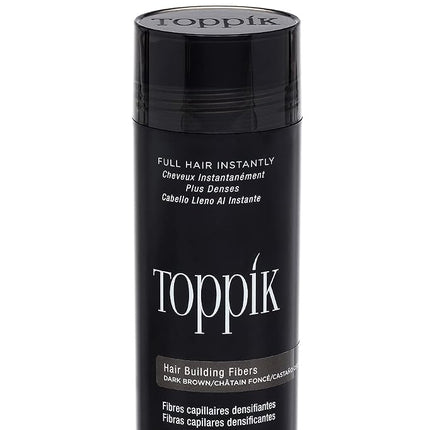 Toppik Hair Building Fibres Dark Brown, 55g - Thicker Fuller Look Instantly, Natural Keratin Protein, Wind Sweat & Rain Resistant, Easy to Apply, For Men & Women who are thinning