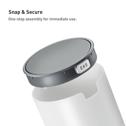 EKO 1.5L Mini Desk Bin with Swing-Top Lid,Small Round Tabletop Rubbish Bin and Storage Pot for Stationery, Makeup and Small Waste, Desktop Bin for Office, Home or Car (White)