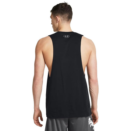 Under Armour Mens Left Chest Cut-Off Tank-Top Black L