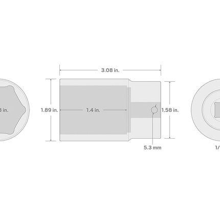 TEKTON 1/2 Inch Drive x 1-3/8 Inch Deep 6-Point Impact Socket | SID23035
