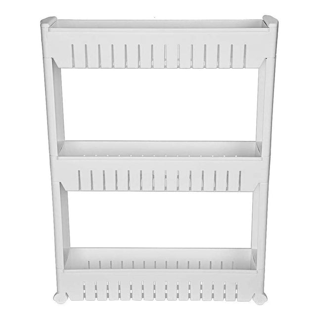 Modern Home 3-Shelf Narrow Sliding Storage Organizer Rack