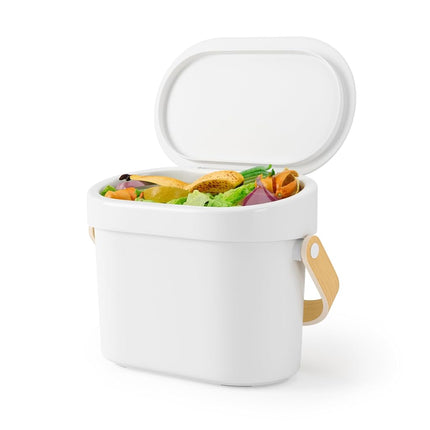 Umbra Bellwood Kitchen Compost Bin – White/Natural