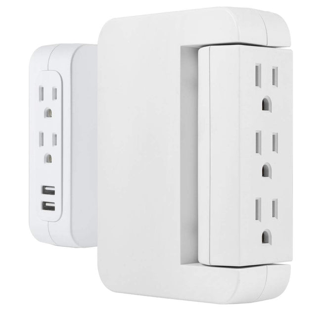 GE Pro Side-Access Swivel Surge Protector, 2 Pack,
