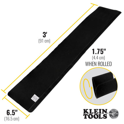 Klein Tools 450-330 Cable Management Sleeve, Cord Management for Home, Office or Job, 1-3/4-Inch Max Diameter, 3-Foot Length, Black, 2-Pack