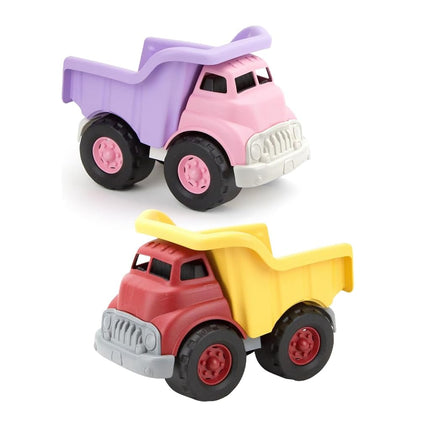 Bright Builders Dump Truck Bundle– Red/Yellow & Pink/Purple Dump Trucks