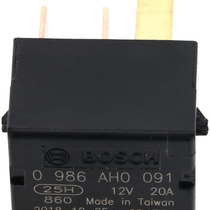Bosch 0986AH0091 Micro Relay 12V 20A, IP5K4, Operating Temperature from -40 Degree to 125 Degree C, 4 Pin Relay