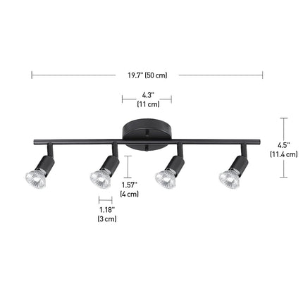 Globe Electric 59354 4-Light Track Lighting, Matte Black, Track Lighting, Track Ceiling Light, Track Lighting Kit, Ceiling Lights, Ceiling Light Fixture, Kitchen Island, Dining Light Fixture