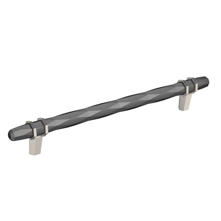 Amerock BP36663BCRG10 London Cabinet Pull, 8 in. Center-to-Center, Black Chrome/Satin Nickel