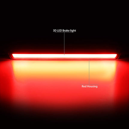 DNA MOTORING 3BL-GMCD15-3D-LED-RD Red Housing LED 3rd Third Tail Brake Light Smoked Lens [Compatible with 15-20 Chevy Tahoe / 15-20 Suburban / 16-19 Suburban 3500HD]
