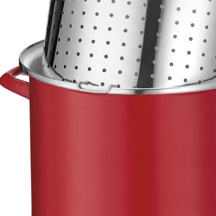 CUISINART Chef's Classic Enamel on Steel Stockpot with Cover-Red-12-Quart - EOS126-28R