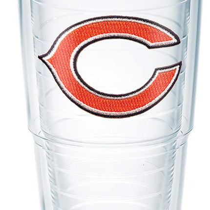 Tervis 1039092 NFL Chicago Bears Emblem Vaso individual con tapa naranja, 709 ml, Transparente