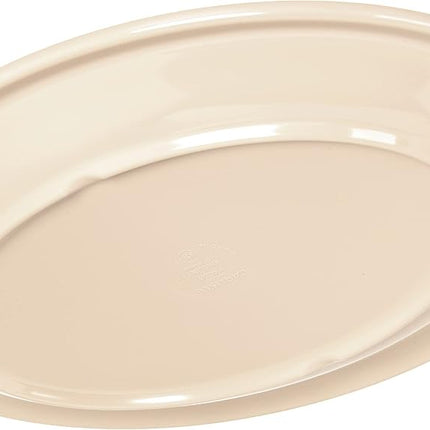 Carlisle FoodService Products Kingline Plastic Oval Platter Oval Tray for Home and Restaurant, Melamine, 12 x 9 Inches, Tan, (Pack of 12)