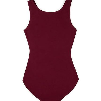 Maillot de tirantes de cuello alto Capezio - Niñas, Burdeos, Mediana
