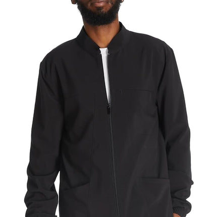 Chaqueta Dickies para hombre con cremallera frontal, 3 bolsillos, elasticidad 360° y tejido que absorbe la humedad DK342, negro, L