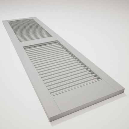 Ekena Millwork Lifetime Vinyl LL1S12X03100PG Standard Cathedral Top Center Mullion, Open Louver Vinyl Shutters, w/Installation Shutter-Lok's & Matching Screws (Per Pair), 12"W x 31"H, Paintable