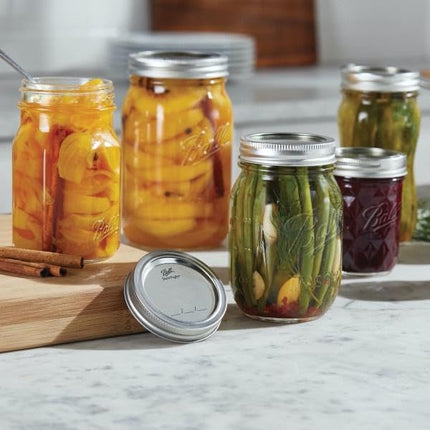 Ball Mason 8oz Quilted Jelly Jars with Lids and Bands, Set of 12