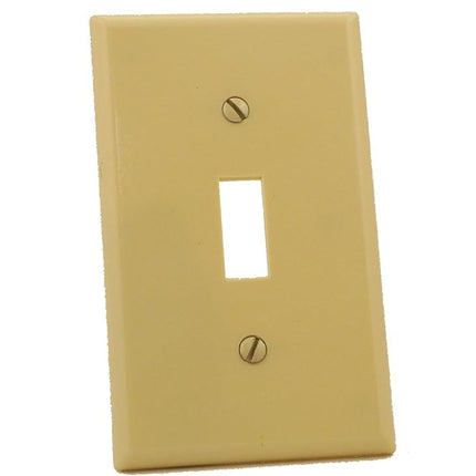Leviton 1-Gang Toggle Device Switch Wallplate, Standard Size, Thermoset, Device Mount, 86001, Ivory