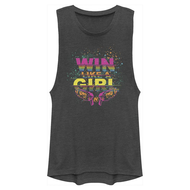 Hasbro Women's Win Like A Girl T-Shirt, Darkgray, 