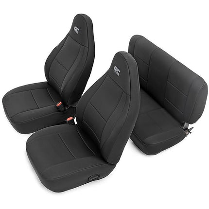 Rough Country Neoprene Seat Covers | (fits) 2003-2006 Jeep Wrangler TJ | 1st/2nd Row | Water Resistant | | 91001