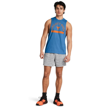 Under Armour Men's Project Rock Terry Shorts, (011) Mod Gray Medium Heather / / White, Large