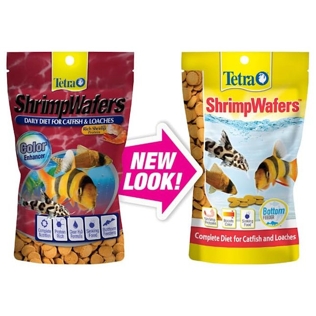 Tetra ShrimpWafers, Complete Diet for Catfish and Loaches, Advnaced Clear Water Formula, Rich Shrimp Protein, Resealable Pouch, 86g