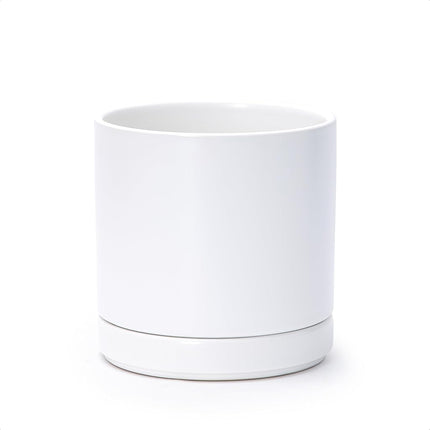 Ceramic Planter Pot with Drainage Hole and Saucer,