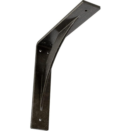 Ekena Millwork BKTMLE Steel Bracket Legacy, 2"W x 10"D x 10"H, Antiqued Warm Silver