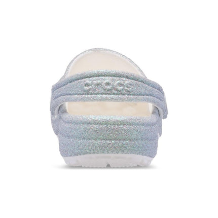 Crocs Unisex Kids Clog, Classic Iridescent Glitter Clog K, White, 4 UK Child