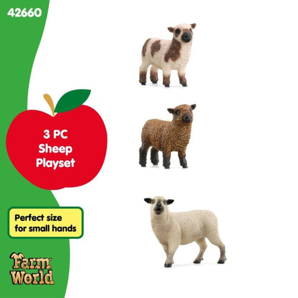 Schleich Farm World - 3Pc Sheep Friends Playset - Kids Ages 3+ | 42660
