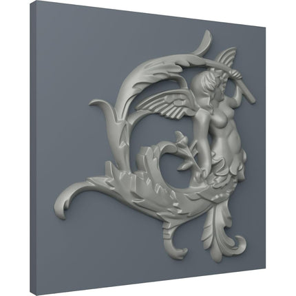 Ekena Millwork ONL08X08X01AN-L 8 1/4-Inch W by 8 5/8-Inch H by 7/8-Inch P Angel Leaf Onlay, Left