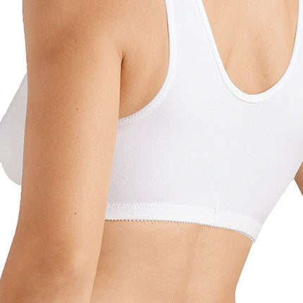 AMOENA Women's Frances Front-Closure Leisure Bra, Opaque, White, M C/D (36/38)