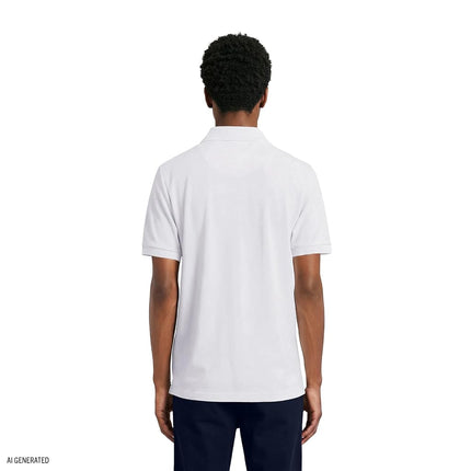 Izod Boys' School Uniform Short Sleeve Polo Shirt, Button Closure, Moisture Wicking Performance Material, White, 10-12 Husky