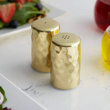 American Metalcraft GHSP2 Juego de salero y pimentero martillado, dorado, 59 ml cada uno