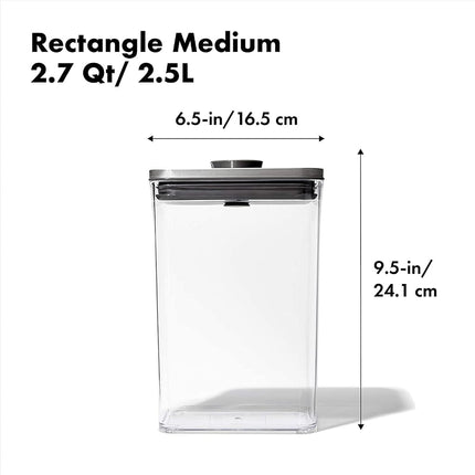 OXO Steel POP 2.0 Rectangle, Medium - 2.6 L / 2.7 Qt