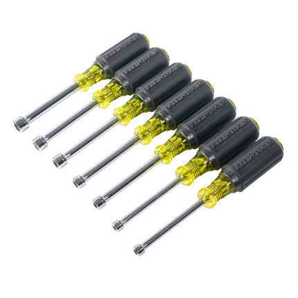 Klein Tools 65160 Tool Set, Metric Nut Driver Set Sizes 5, 5.5, 6, 7, 8, 9, and 10 mm, 3-Inch Chrome-Plate Hollow Shafts, 7-Piece