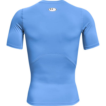 Under Armour Men's HeatGear Compression Short Sleeve T-Shirt, Carolina Blue (475)/White, L