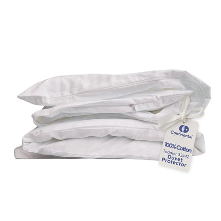 Funda nórdica protectora para edredón de bebé, 100 % algodón, cremallera para proteger la manta del polvo, se adapta a cunas y camas infantiles estándar, 33x42 pulgadas, blanco