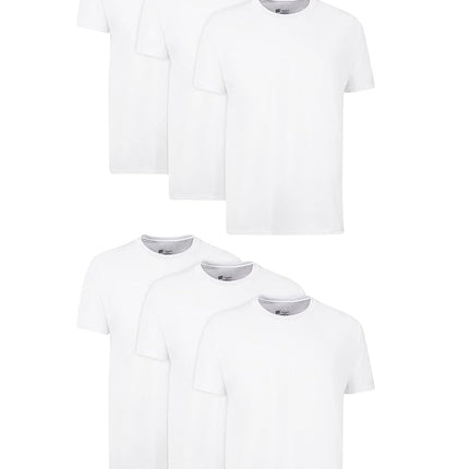 Hanes Men's 6-Pack FreshIQ Crew T-Shirt, White, La