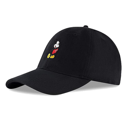 Disney Men's Mickey Mouse Baseball Cap, Snap-Back Dad Hat, Black, L-XL