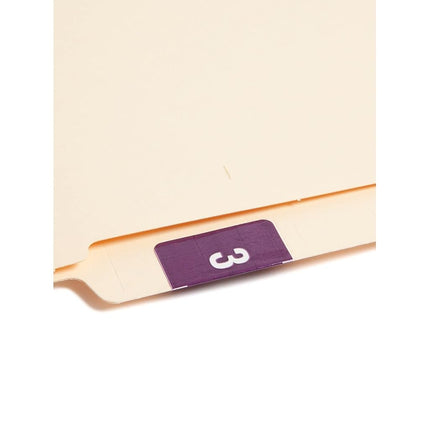 Etiquetas Numéricas Codificadas por Color Smead DCC Morado - Número 3 - etiquetas autoadhesivas