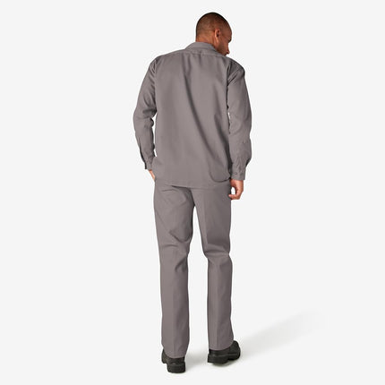 Dickies Men's Big-Tall Long Sleeve Work Shirt, Silver,3XL