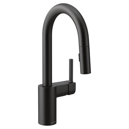 Moen 5965BL Align Grifo de barra extraíble monomando con Power Clean y Reflex, negro mate, 3.50x24.75x12.25