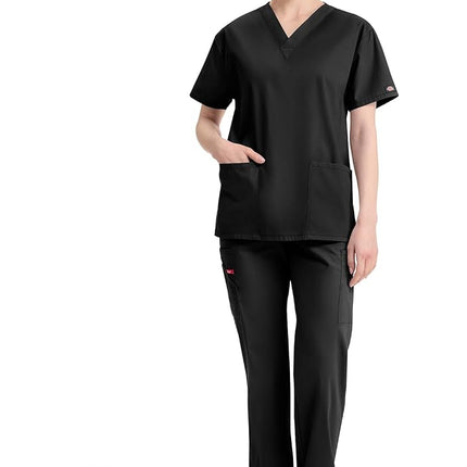 Dickies Women's medical scrubs shirts, Black, S UK