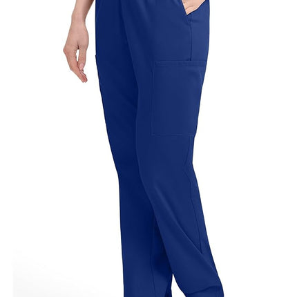 Dickies EDS Signature Women Scrubs Pant Natural Rise Tapered Leg Pull-on 86106, Galaxy Blue, M Petite